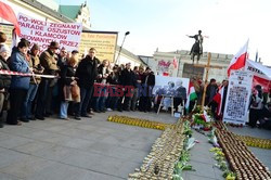 Rocznica Smoleńska - zapalenie zniczy i złożenie tulipanów pod Pałacem Prezydenckim